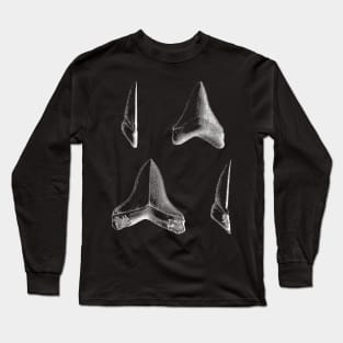 Shark Teeth | Great White Megalodon Fossils Long Sleeve T-Shirt